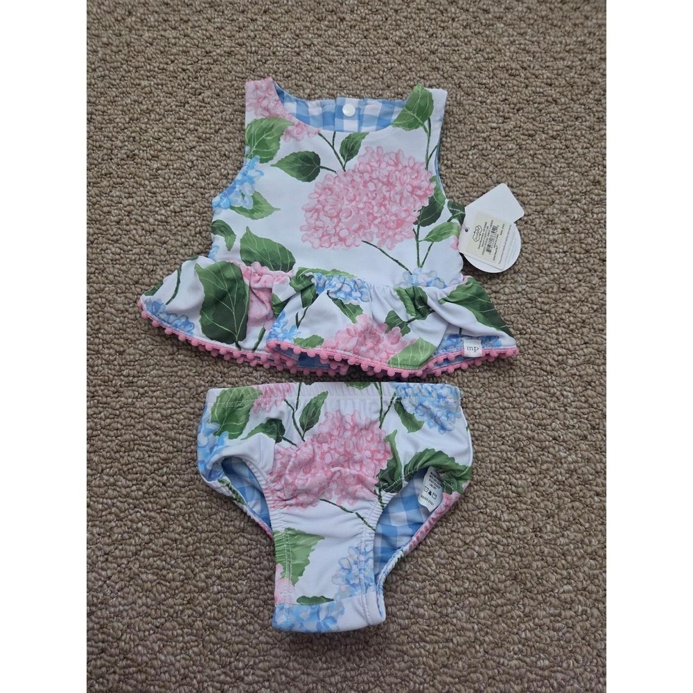 Mud pie baby girl reversible swimsuit 3-6 mos
